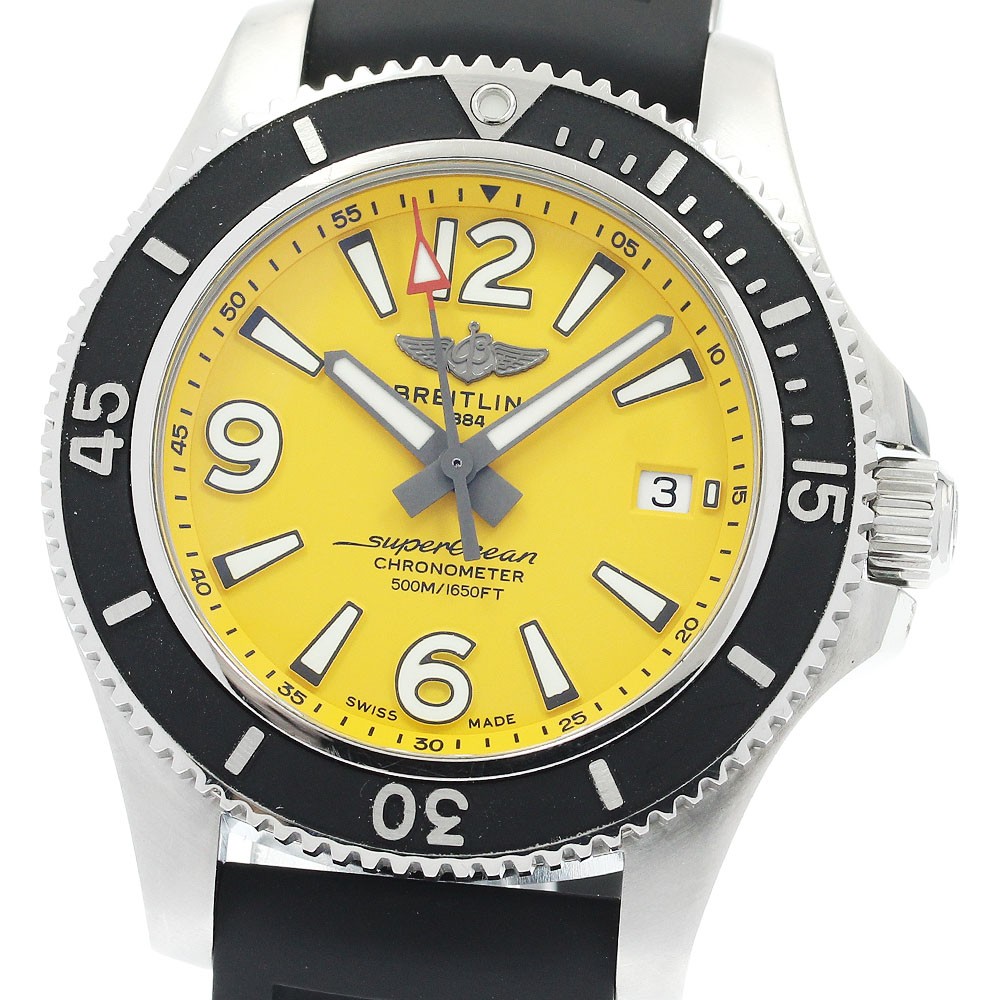 BREITLING Super Ocean 42 A17366 Date yellow Dial Automatic Men's Watch_932006