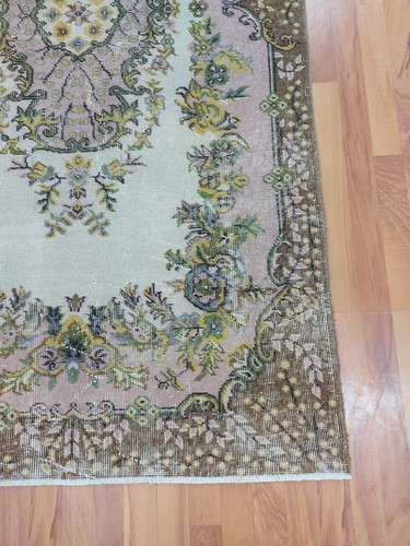Flower Garden Pattern Carpet Rug, 4x7 Handmade Faded Color Rug Kitchen Decor Rug - Picture 15 of 18