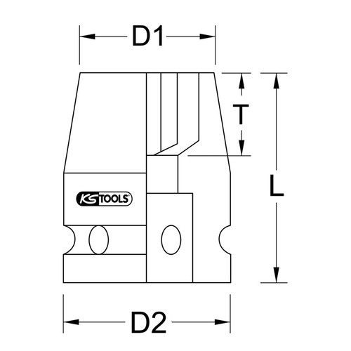 KS TOOLS 515.1350 3/4" Sechskant-Kraft-Stecknuss, kurz, 50mm - Bild 2 von 2
