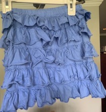 J Crew, Crew Cuts  Girls Blue Tiered ruffle Skirt size 8