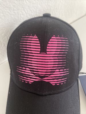 NWT Psycho Bunny Hat Unisex Black Pink Blurred Bunny Cotton