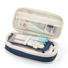 Large Capacity School Pencil Stationery Zipper Pocket Office Storage J3R3