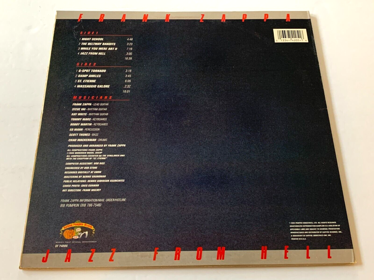Jazz Hell From - Frank Zappa 0 Pumpkin Barking Records | – FRANK 