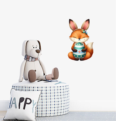 Ostern Fuchs Blume Ei Wandbild Schlafzimmer bunt Auto Vinyl Aufkleber Abziehbilder a8849