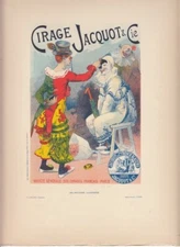 FRENCH ART NOUVEAU POSTER STONE LITHOGRAPH CA 1886 CIRAGE JACQUOT