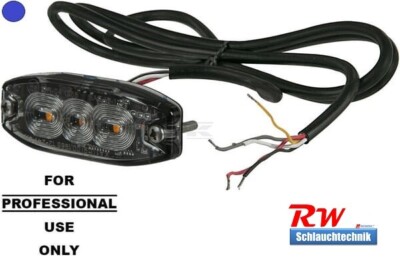 Warnblitzer Blau 3 LEDs, 6,7W, 12/24V, 82x30x9mm, Warnleuchte, synchron, Kramp