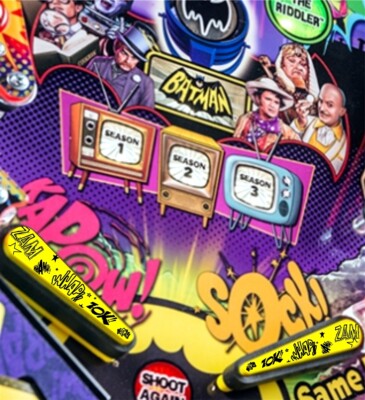 Action ! - Pinball Flipper Bat Topper MODs (Set of 2) for Batman 66 pinball