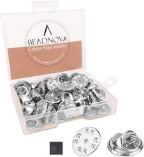 BEADNOVA 50PCS Butterfly Clutch Metal Pin Backs Pin Backings for Lapel Pins P...