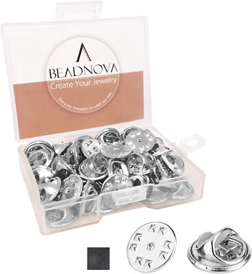 BEADNOVA 50PCS Butterfly Clutch Metal Pin Backs Pin Backings for Lapel Pins P...