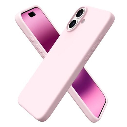 Compatible with iPhone 16 Plus Case 6.7, Slim Liquid Silicone 3 Chalk Pink