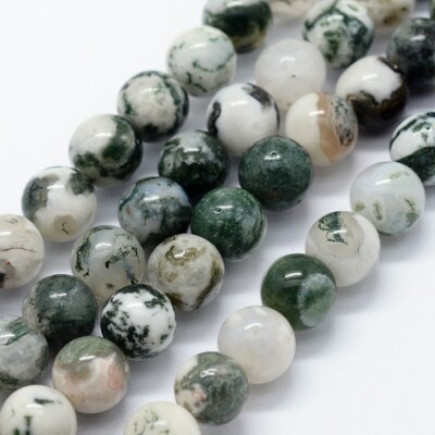 Baumachat Naturperlen Strang Edelsteinperlen 4mm Perlen Perlenstrang Schmuck DIY
