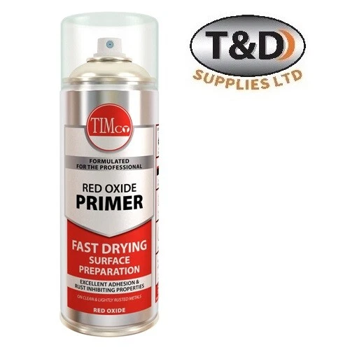 Timco 380ml Spray Paint Auto Car Primer Red & Oxide Corrosion Resistant Aerosol