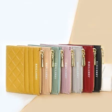 Leather Clutch Bag for Women Zipper Mini Wallet Multi-slot Card Bag Pocket Purse