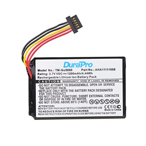 DuraPro 3.7V 1200mAh Batteria per GPS Tomtom Go 6200, Go 6100, Go 6000, (v2K)
