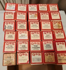 VINTAGE QRS WORD ROLL PIANO PLAYER MUSIC ROLLS LOT OF 30 ROLLS MELODEE SONGS LOT