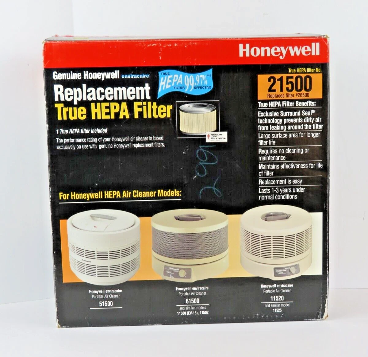 Honeywell Replacement HEPA Filter for Enviracaire 21500 and 21600
