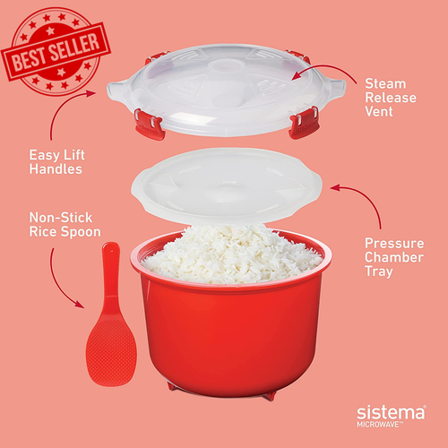 82001 Microwave Rice Cooker (2.6L) and round Microwave Food Container (915Ml) - Picture 2 of 10