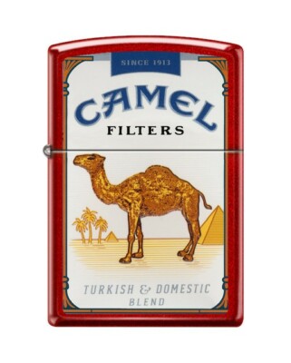 ZIPPO LIGHTER CAMEL PACK SIDEWAYS RED Metallic CZ 1026