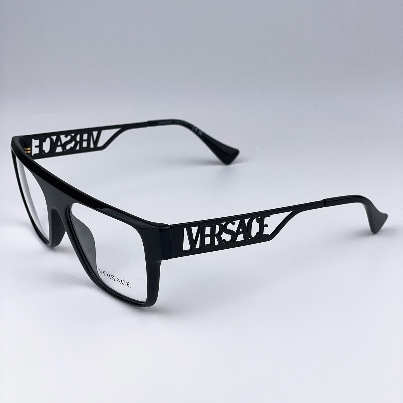 Versace Men AUTHENTIC Eyeglasses Black Frame Logo Demo Square VE3326U 5380 NEW