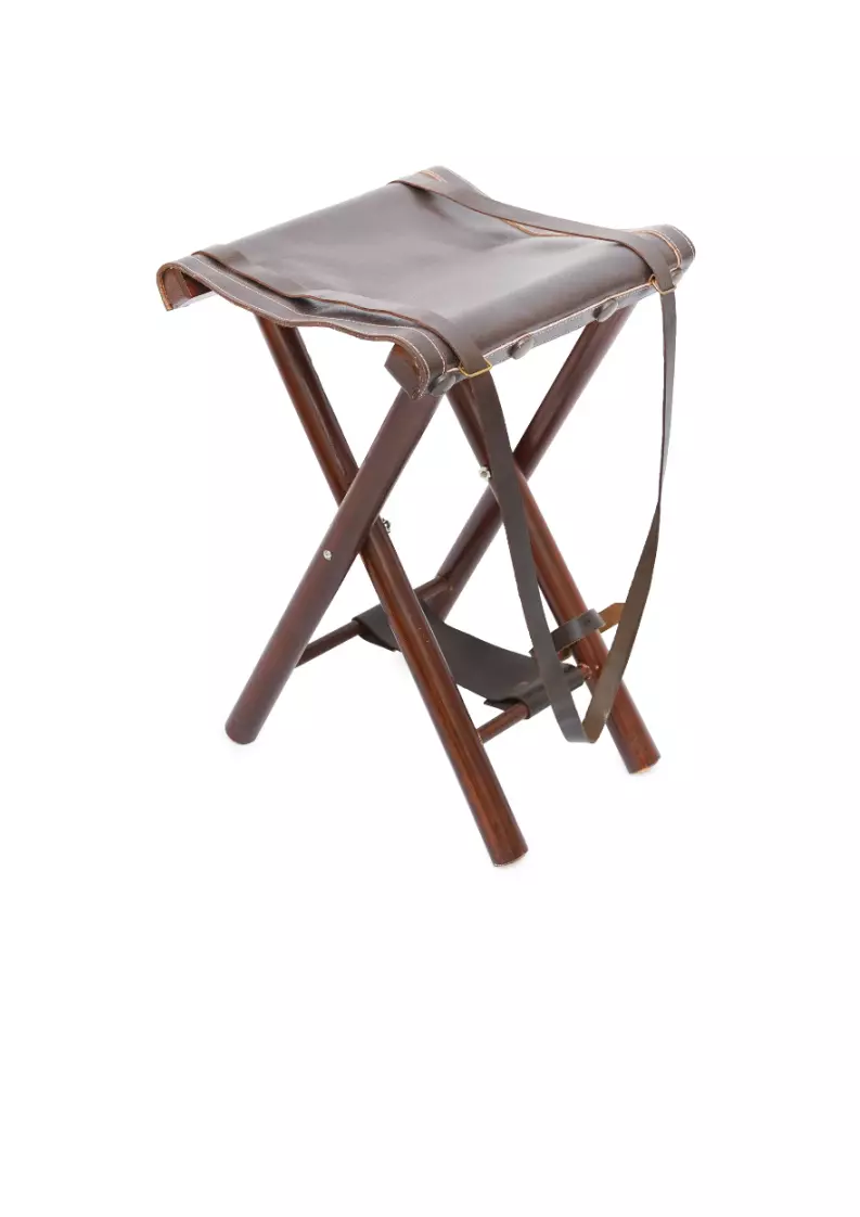 Foldable leather deals stool