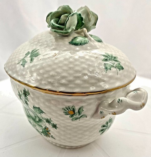 HEREND UNGARISCH BLUMENPORZELLAN HANDBEMALTES SCHMUCKSCHMUCKSTÜCK SCHMUCKBOX Exz. - Bild 9 von 19
