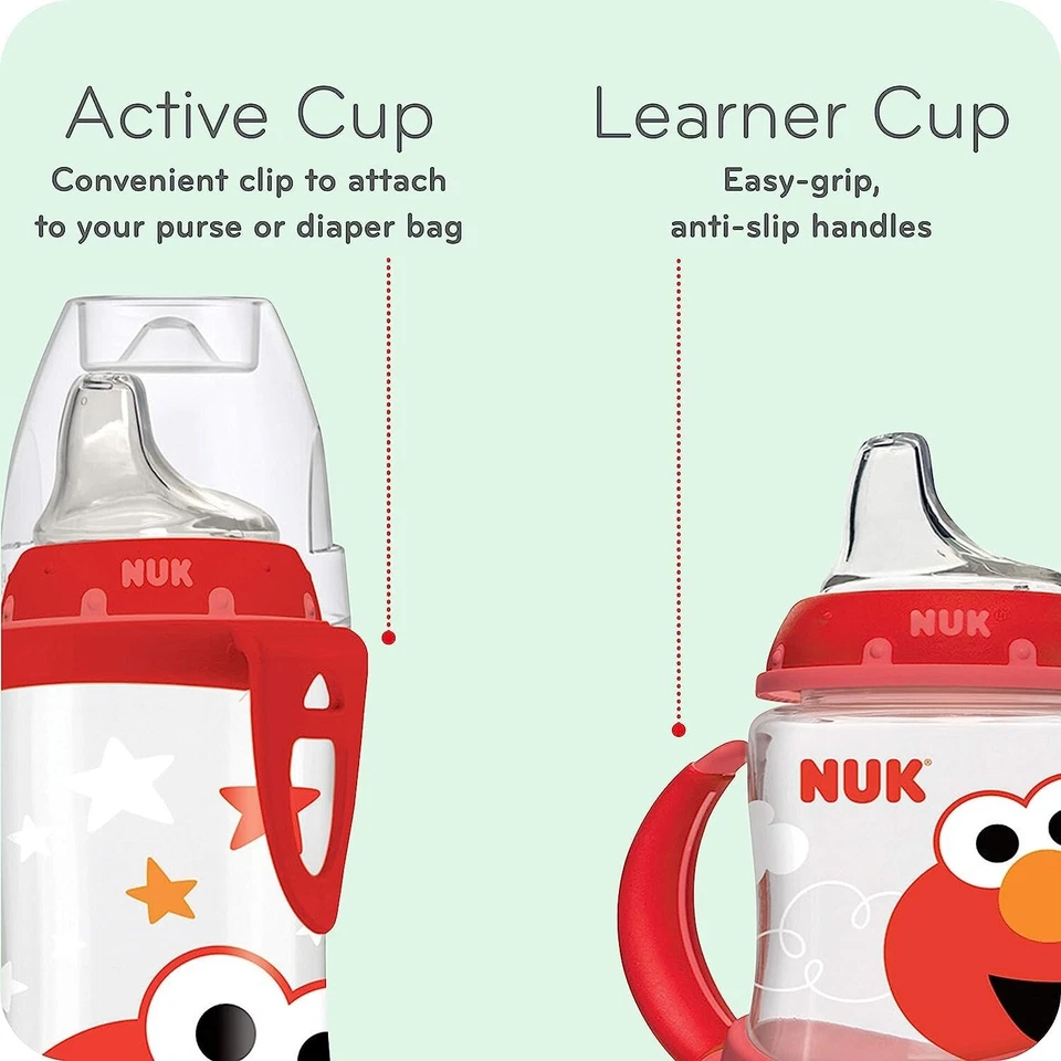 NUK Sesame Street Transition Bundle, Active Cup, Learner Cup, Pacifiers, 4 Piece - Image 3 of 4
