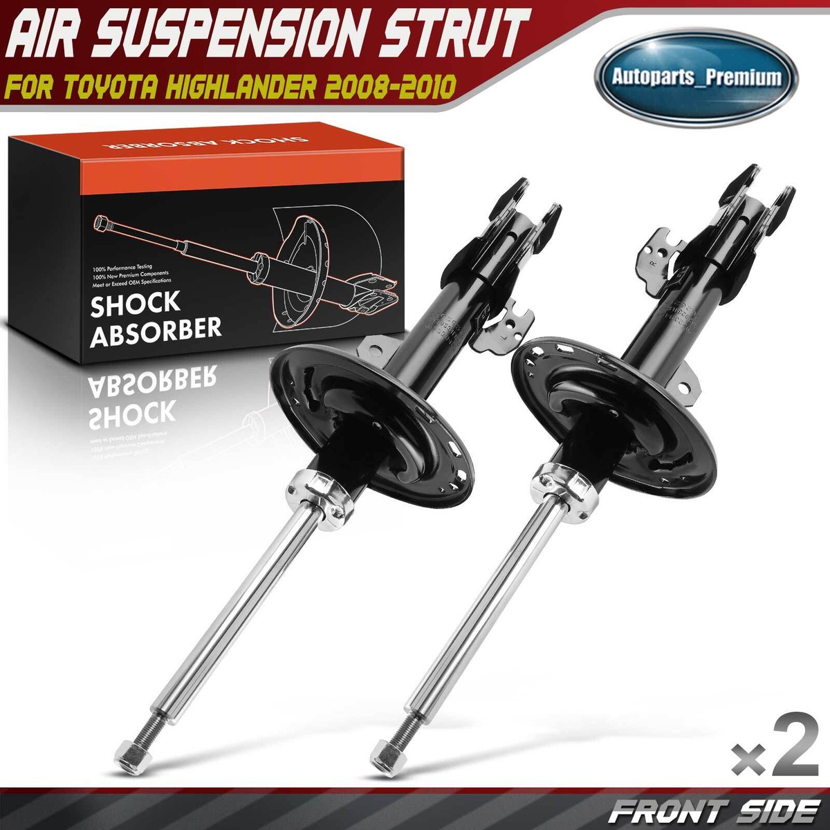 2x Front Left & Right Shock Absorber for Toyota Highlander 2008