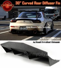 30" x 12" ABS Black Universal Rear Bumper 4 Fins Curved Diffuser Fin For Nissan