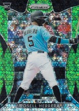 ROSELL HERRERA /199 PRIZM LIME GREEN DONUT CIRCLES REFRACTOR RC MARLINS 210 2019