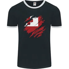 Torn Tongo Flag Tongan Day Football Mens Ringer T-Shirt FotL