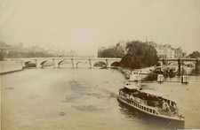PARIS Circa 1890  - Le Pont Neuf vu du Pont des Arts - Tirage Albuminé