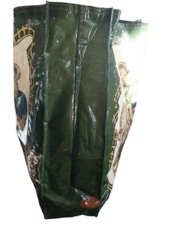 Harrods Knightsbridge Teddy Bears Large PVC Tote Shopping Bag 17"x15" Green READ - Picture 5 of 14
