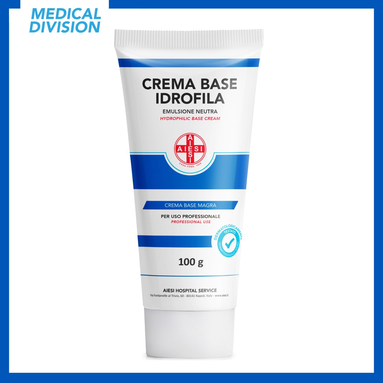 Crema Base Idrofila neutra magra pura per uso Farmaceutico e Dermatologico 100 g