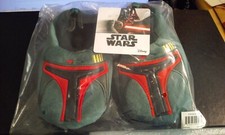 Star Wars Disney Mandalorian Kids Slippers M 7-8 Boba Fett Green Red