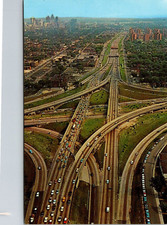 Postcard Detroit Michigan - Aerial John L. Lodge & Edsel Ford Expressways