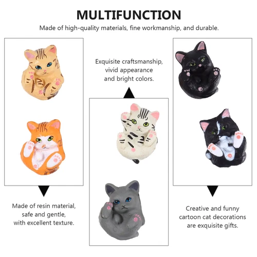 8Pcs Cats Micro Landscape Animal Miniature Garden Ornaments Cat Figurine Statue - Bild 8 von 13