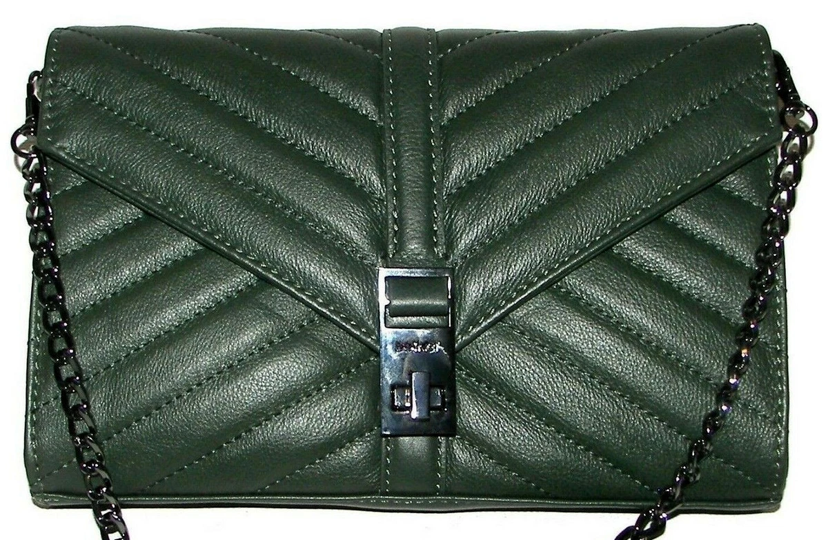 BOTKIER Dakota Green Leather Clutch Purse Crossbody NWT