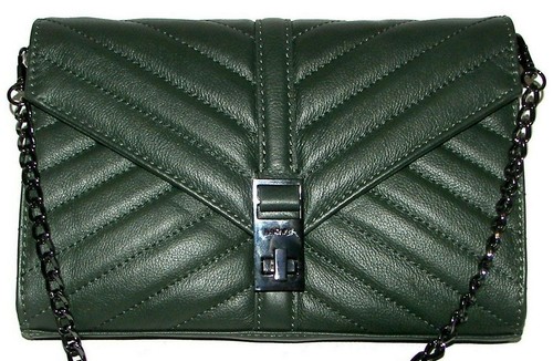 BOTKIER Dakota Green Leather Clutch Purse Crossbody NWT