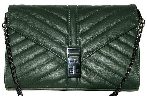 BOTKIER Dakota Green Leather Clutch Purse Crossbody NWT  - Picture 1 of 8