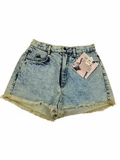 NOS Vintage 80s Streetwear Womens 11/12 Acid Washed Cut Off Jean Shorts USA