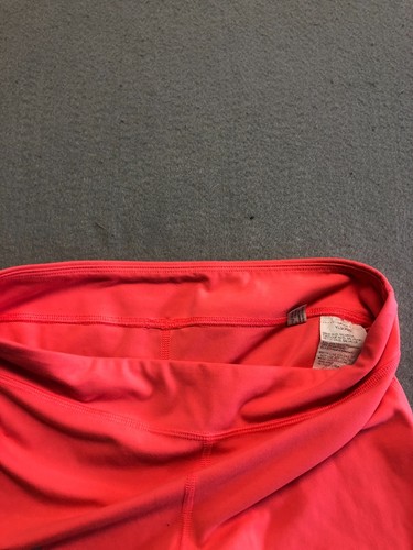 Under Armour Leggings Teen Girl's Large Coral Pink Shine Logo Activewear Pants - Picture 3 of 5