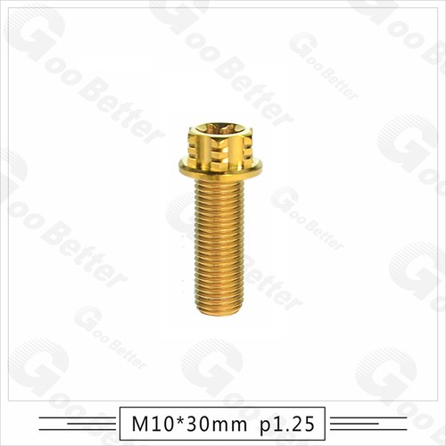 M10 Titan Flanschkopf T50 Torx Schraube Doppelantrieb Gold 1,25/1,5 mm Gewinde - Bild 20 von 30