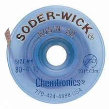 Chemtronics 80-4-10 Desoldering Wick,10 Ft.,4,Copper,Rosin