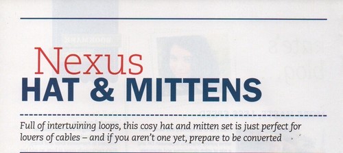 NEXUS Hat & Mitts Set - Knitting Pattern in 3 Sizes - Collinette Skye Aran - Picture 2 of 8