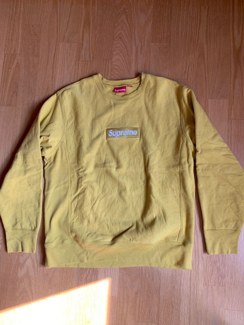 Supreme Box Logo Crewneck Sweatshirt Yellow 18Fw | eBay Supreme Box Logo Crewneck Sweatshirt Yellow 18Fw | eBay
