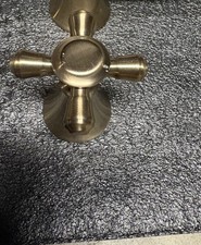 Widespread Brass Finish Cross Handle Set of 2 for Bathroom Sink, Deck Mount