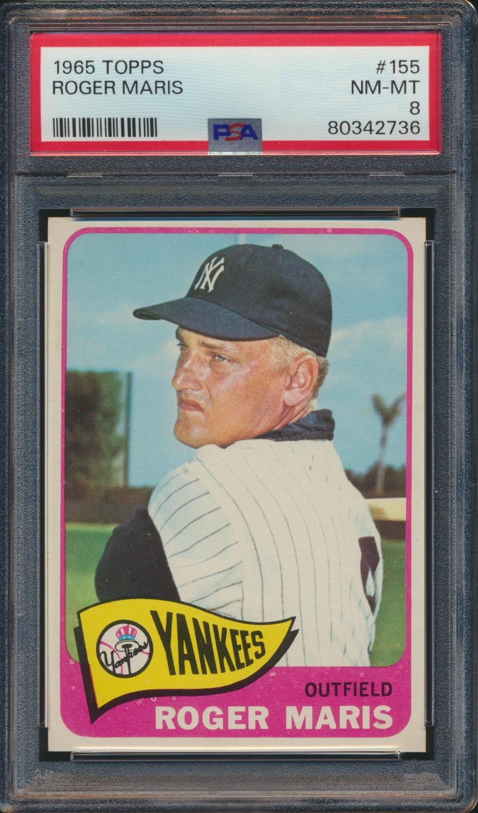 1965 Topps Roger Maris #155 New York Yankees PSA 8 Centered