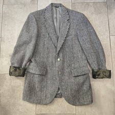 VTG Harris Tweed Sport Coat 100 Scottish Wool Gray Blazer