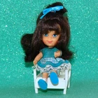 Vintage Mattel Liddle Kiddle TELLY VIDDLE TV Doll DRESS & SHOES + chair