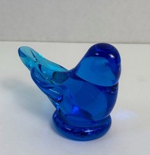 Vintage Bluebird Of Happiness Leo Ward 1996 Signed Glass Figurine Bird Ll